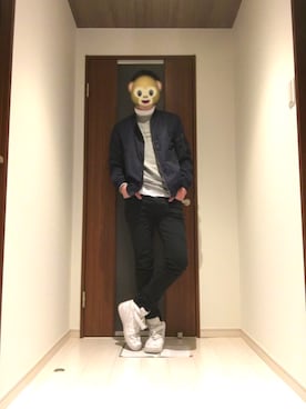 「GU（ジーユー）のアイテム（スウェット、グレー系）」を使った、seriさん（メンズ・178cm）の冬コーディネート