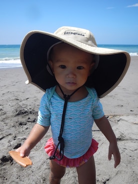 「OLD NAVY（オールドネイビー）のアイテム（水着、グリーン系）」を使った、2a1o2さん（キッズ・70cm）の秋コーディネート