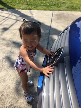 「OLD NAVY（オールドネイビー）のアイテム（水着、ピンク系）」を使った、2a1o2さん（キッズ・70cm）の夏コーディネート