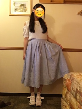 「NMB48」｜ゆのみさん（レディース・157cm）の夏コーディネート