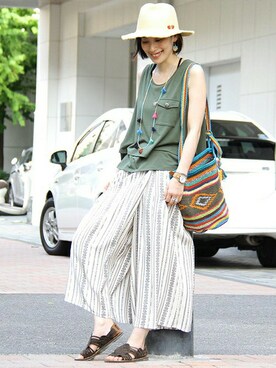 おくぅさん（レディース・156cm）の夏コーディネート