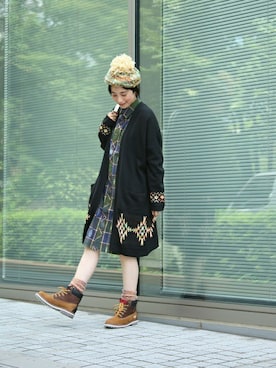 「チチカカ（チチカカ）のアイテム（帽子）」を使った、おくぅさん（レディース・156cm）の秋コーディネート
