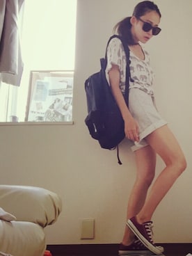 「コンバンース」｜akemamさん（レディース・163cm）の夏コーディネート