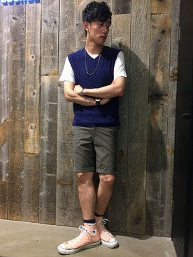 「MK MICHEL KLEIN HOMME （エムケーミッシェルクランオム）のアイテム（パンツ）」を使った、ゆーいちさん（メンズ・178cm）の夏コーディネート