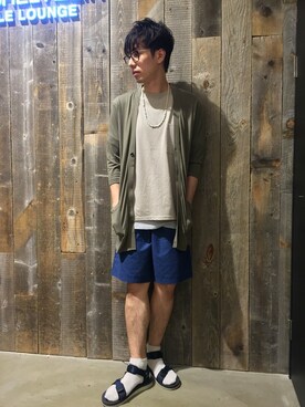 「MK MICHEL KLEIN HOMME （エムケーミッシェルクランオム）のアイテム（パンツ）」を使った、ゆーいちさん（メンズ・178cm）の夏コーディネート