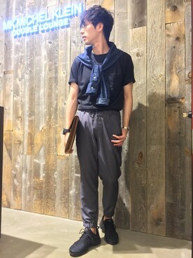 「MK MICHEL KLEIN HOMME （エムケーミッシェルクランオム）のアイテム（パンツ）」を使った、ゆーいちさん（メンズ・178cm）の夏コーディネート