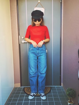 「LE JUN（ルジュン）のアイテム（帽子）」を使った、ayanoさん（レディース・153cm）の夏コーディネート