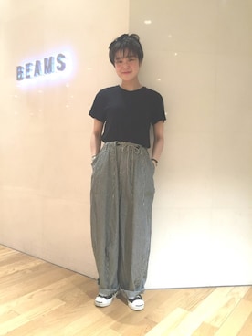 「BEAMS BOY（ビームスボーイ）のアイテム（その他パンツ）」を使った、yamashita  aiさん（レディース・157cm）の夏コーディネート