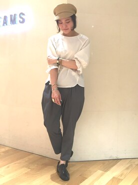 「むぎわらベレー帽」｜yamashita  aiさん（レディース・157cm）の夏コーディネート