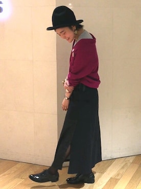 「BEAMS BOY（ビームスボーイ）のアイテム（Tシャツ/カットソー）」を使った、yamashita  aiさん（レディース・157cm）の冬コーディネート