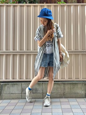 「ジャパンブルー」｜「アイテム（その他）」を使った、ayanokusoさん（レディース・160cm）の夏コーディネート