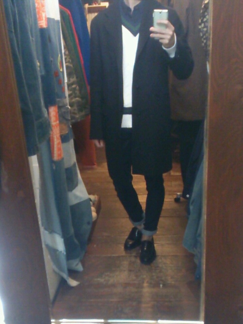 JAN MACHENHAUER インクネイビー シャツコート　48 JAN MACHENHAUER インクネイビー シャツコート 48 チェスターコートを