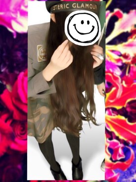「アーミー」｜「アイテム（スカート）」を使った、チュチュキャットさん（レディース・159cm）の冬コーディネート