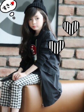 「アイテム（ナイロンジャケット）」を使った、lapinbebeさん（キッズ・110cm）の夏コーディネート