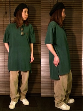 「NIKE(ナイキ)のアイテム(ハンチング/ベレー帽)」を使った、4523tieさん(レディース・161cm)の夏コーディネート