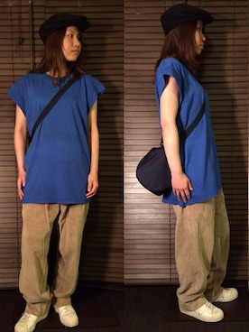 「NIKE(ナイキ)のアイテム(ハンチング/ベレー帽)」を使った、4523tieさん(レディース・161cm)の夏コーディネート