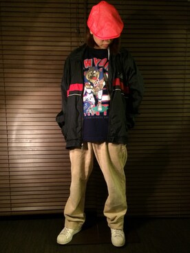 「90s」｜「アイテム（ナイロンジャケット）」を使った、4523tieさん（レディース・161cm）の秋コーディネート