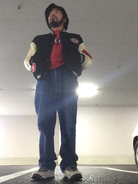 「90s」｜「アイテム（ブルゾン）」を使った、4523tieさん（メンズ・165cm）の冬コーディネート
