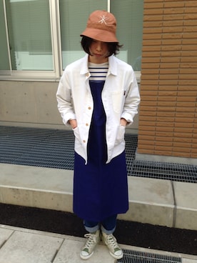 「SASQUATCHfabrix.（サスクワァッチファブリックス）のアイテム（帽子）」を使った、木村匡佑さん（メンズ・185cm）の春コーディネート