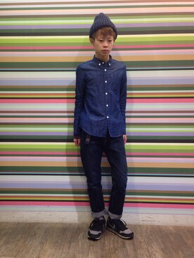 「BEAMS BOY（ビームスボーイ）のアイテム（ニットキャップ/ビーニー）」を使った、けんた     わたなべさん（メンズ・163cm）の冬コーディネート