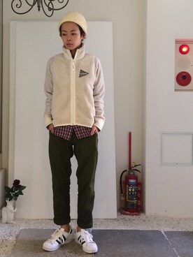 「and wander（アンドワンダー）のアイテム（ブルゾン）」を使った、けんた     わたなべさん（メンズ・163cm）の秋コーディネート