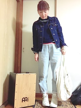 「マムジーンズ」｜meguさん（レディース・153cm）の冬コーディネート