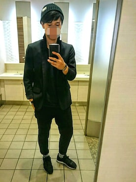 「ボーダーソックス」｜「アイテム（スラックス）」を使った、ゆうさん（メンズ・175cm）の秋コーディネート