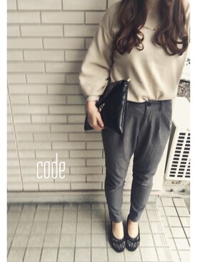 「バルーンスリーブ」｜▽aykさん（レディース・157cm）の冬コーディネート