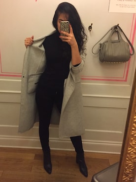 「Alexander Wang」｜「アイテム（チェスターコート）」を使った、Merry Baldiさん（レディース・170cm）の秋コーディネート