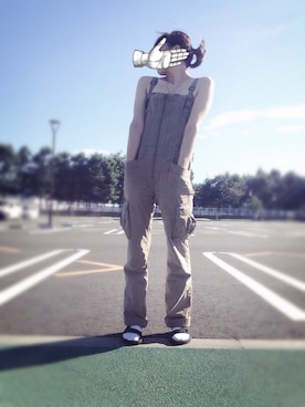 「HYSTERIC GLAMOUR（ヒステリックグラマー）のアイテム（サロペット/オーバーオール）」を使った、きいたんさん（レディース・158cm）の夏コーディネート