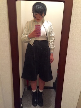 「PAMEO POSE」｜「アイテム（ナイロンジャケット）」を使った、mosaccoさん（レディース・158cm）の冬コーディネート