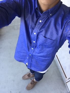 「BLUE WORK（ブルーワーク）のアイテム（トップス）」を使った、Norihiko Satoさん（メンズ・177cm・20代）の秋コーディネート
