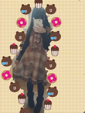 「アイテム（ドレス、ブラウン系）」を使った、とうこさん（レディース・158cm）の冬コーディネート