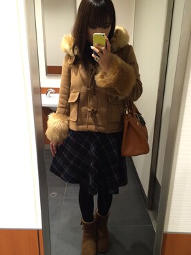 「dazzlin（ダズリン）のアイテム（ダッフルコート）」を使った、まちゅんさん（レディース・168cm）の冬コーディネート