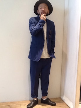 「HAMNETT（ハムネット）のアイテム（テーラードジャケット）」を使った、MAKOTO NAGATAさん（メンズ・170cm）の春コーディネート