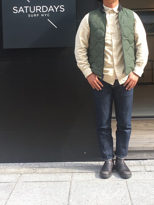 SATURDAYS SURF NYC ダウンベスト オリーブグリーン L SATURDAYS SURF NYC ダウンベスト オリーブグリーン L - メルカリ