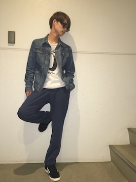 「JOURNAL STANDARD relume（ジャーナルスタンダード　レリューム）のアイテム（デニムジャケット）」を使った、木津つばさfromXOXさん（メンズ・167cm）の秋コーディネート
