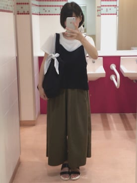「KBF（ケイビーエフ）のアイテム（財布/小物）」を使った、せんぱなさん（レディース・154cm）の夏コーディネート