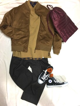 「8seconds（エイトセカンズ）のアイテム（スウェット）」を使った、にしこうさん（メンズ・186cm）の秋コーディネート