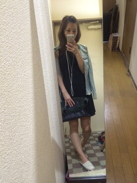 「Levi's（リーバイス）のアイテム（シャツ/ブラウス、ブルー系）」を使った、HaNaさん（レディース・157cm）の夏コーディネート