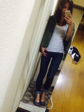 「ZARA（ザラ）のアイテム（Tシャツ/カットソー、ホワイト系）」を使った、HaNaさん（レディース・157cm）の夏コーディネート