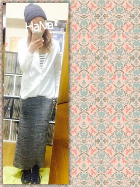 「STUNNING LURE（スタニングルアー）のアイテム（シャツ/ブラウス、ホワイト系）」を使った、HaNaさん（レディース・157cm）の秋コーディネート