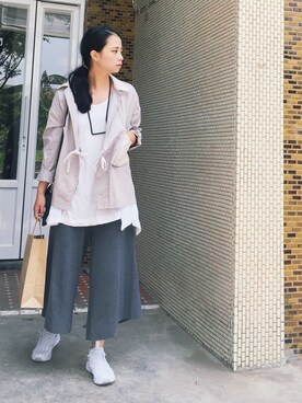 「plain-me（プレインミー）のアイテム（ジャケット/アウター）」を使った、Celine Huangさん（レディース・163cm）の夏コーディネート