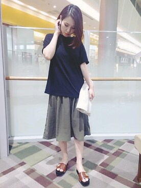 「ゆるずる」｜「アイテム（その他）」を使った、ヤスダさん（レディース・157cm）の夏コーディネート