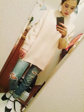 「ピンクニット」｜ヤスダさん（レディース・157cm）の秋コーディネート