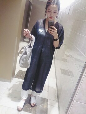 「アダムエロペ」｜「アイテム（ワンピース/ドレス）」を使った、ヤスダさん（レディース・157cm）の夏コーディネート