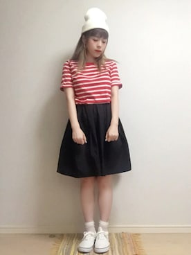 「おおぶりピアス」｜「アイテム（ソックス/靴下）」を使った、☆★gizmo★☆さん（レディース・159cm）の夏コーディネート