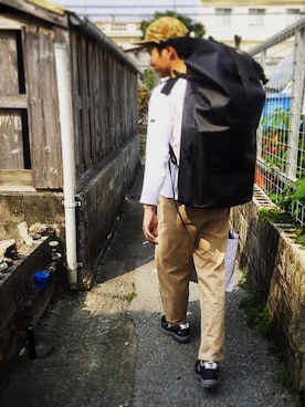 「花見」｜「アイテム（チノパンツ）」を使った、山下 恭平さん（メンズ・170cm）の春コーディネート