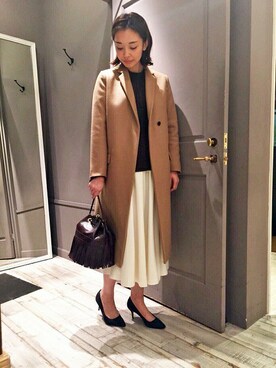 「テーラードコート」｜「アイテム（その他アウター）」を使った、LUCYさん（レディース・163cm）の秋コーディネート