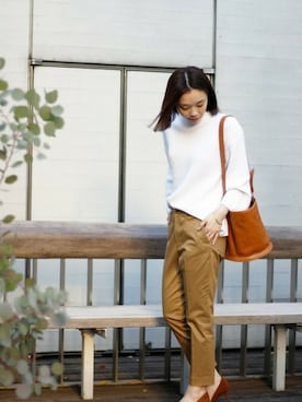 「plage（プラージュ）のアイテム（バッグ）」を使った、LUCYさん（レディース・163cm）の冬コーディネート